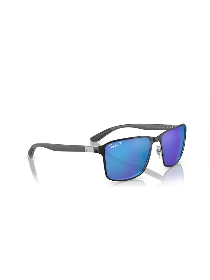 Унисекс поляризованные солнцезащитные очки, зеркальные RB3721CH Ray-Ban — изображение 5 из 7, черный серебристый