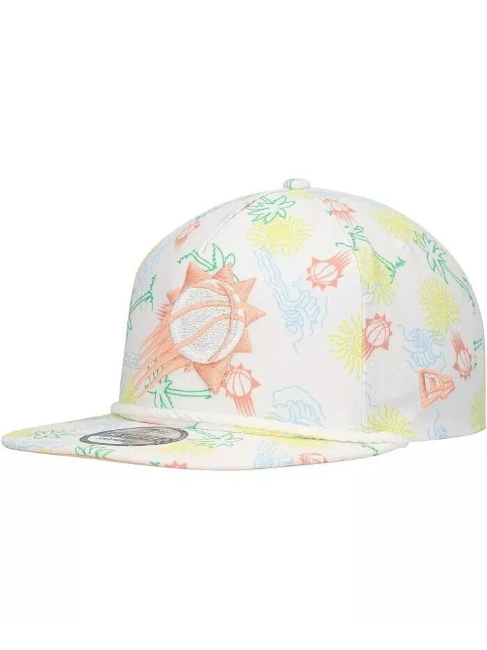 Мужская регулируемая шляпа для гольфиста White Phoenix Suns Palm Trees and Waves New Era — изображение 1 из 4, белый
