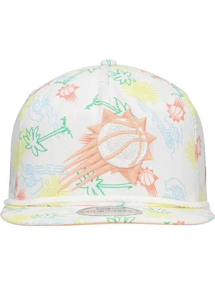 Мужская регулируемая шляпа для гольфиста White Phoenix Suns Palm Trees and Waves New Era — изображение 2 из 4, белый