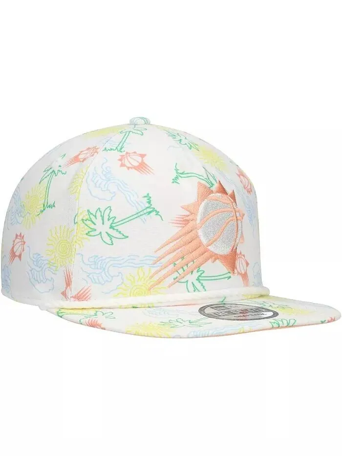 Мужская регулируемая шляпа для гольфиста White Phoenix Suns Palm Trees and Waves New Era — изображение 3 из 4, белый