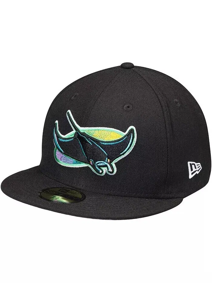 Мужская черная приталенная шляпа Tampa Bay Rays Cooperstown Collection 59FIFTY из шерсти New Era — изображение 1 из 1, черный