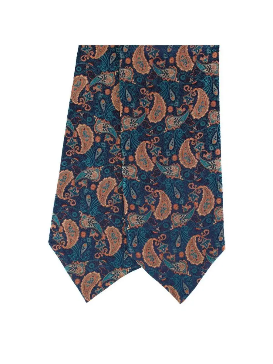 Мужской шелковый галстук-бабочка The Prince Stately Paisley Silk Ascot Trafalgar — изображение 3 из 4, синий