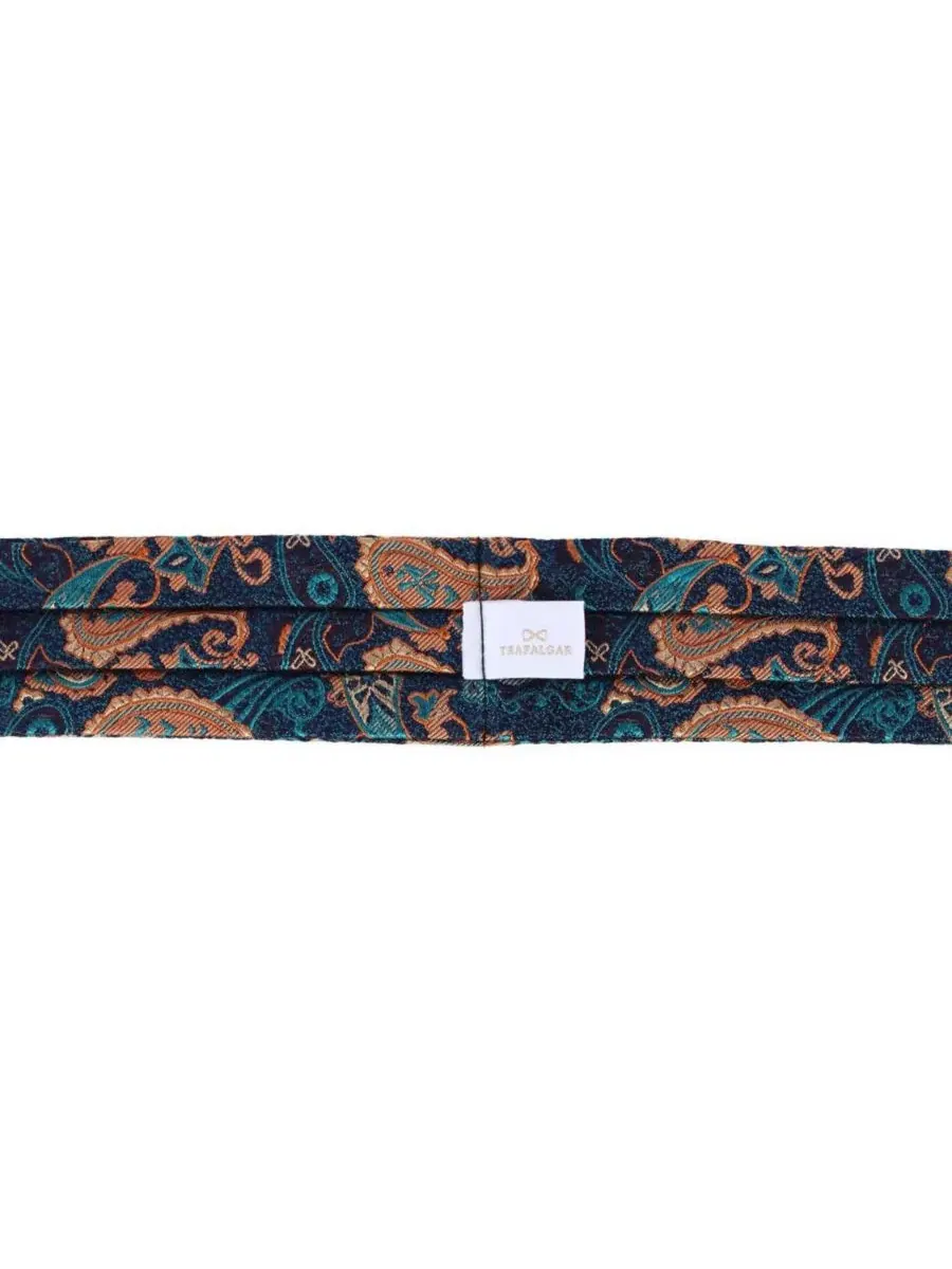 Мужской шелковый галстук-бабочка The Prince Stately Paisley Silk Ascot Trafalgar — изображение 4 из 4, синий