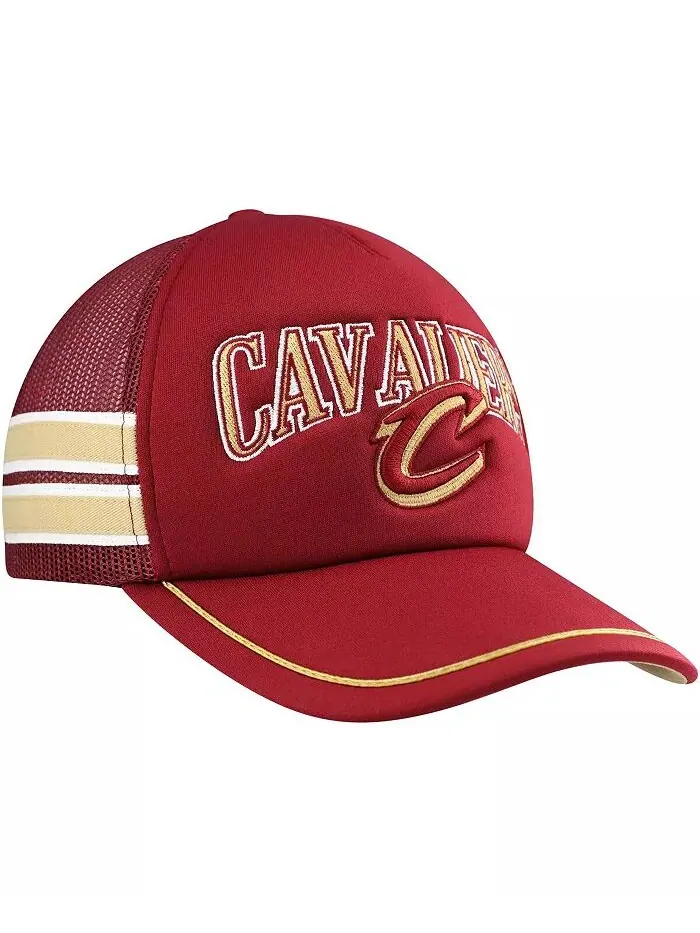 Мужская регулируемая кепка Trucker Sidebrand Stripes Wine Cleveland Cavaliers '47 Brand — изображение 3 из 4