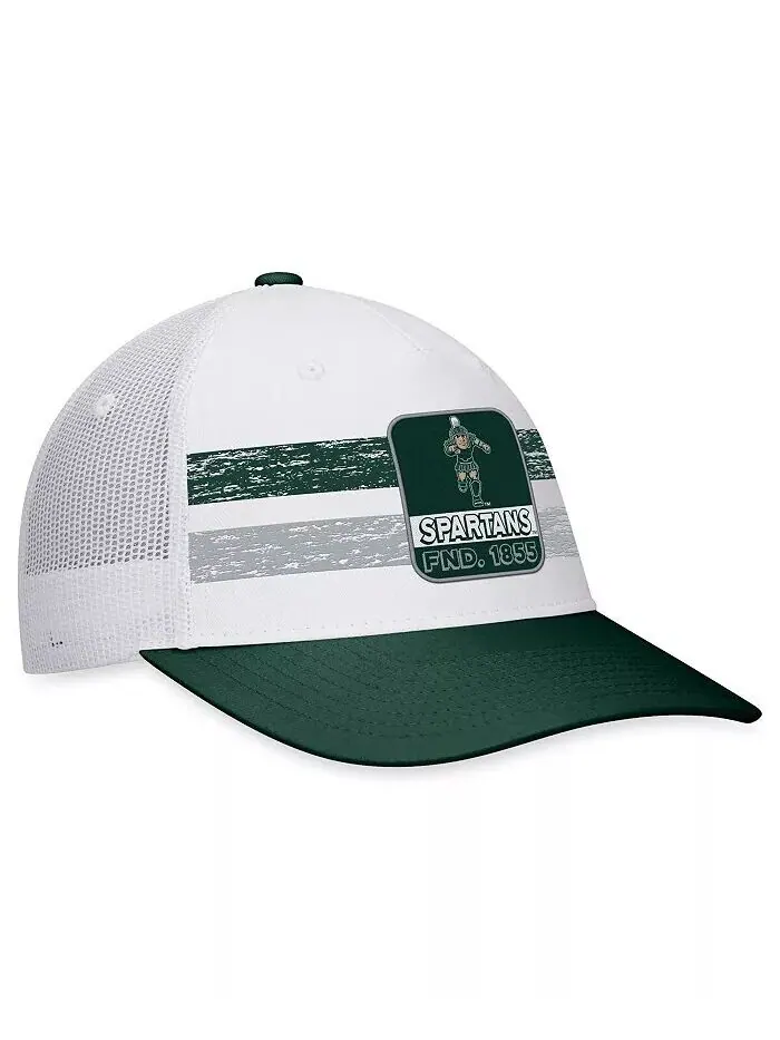 Мужская бело-зеленая кепка с выцветанием в стиле ретро Michigan State Spartans Snapback Top Of The — изображение 3 из 4