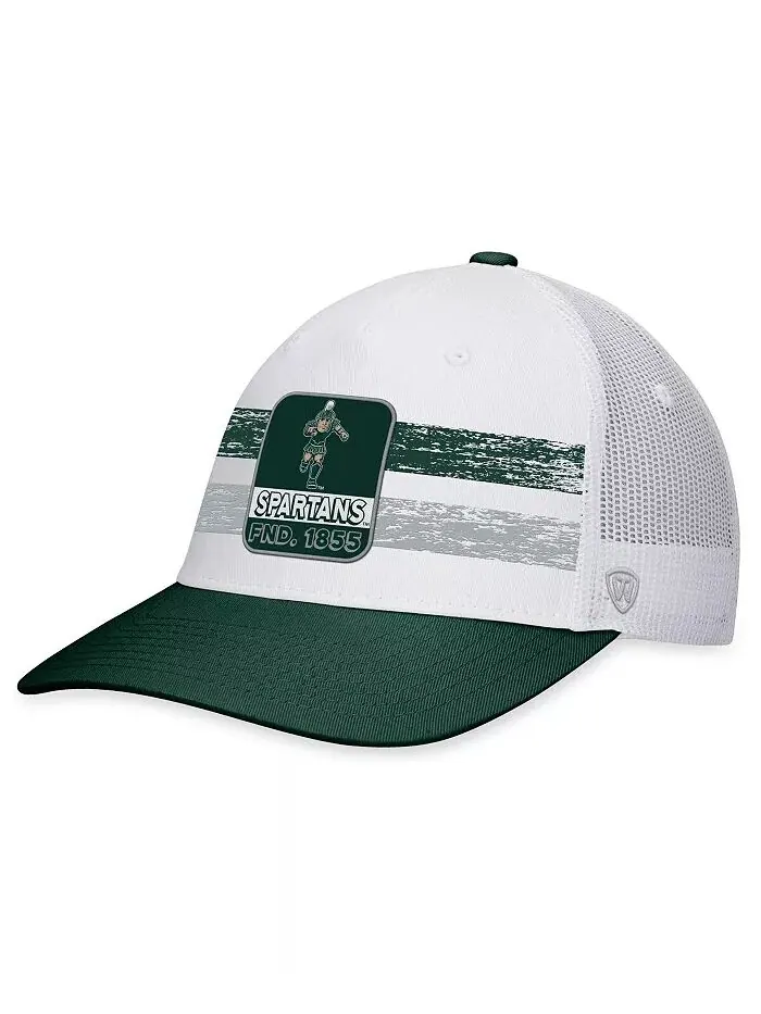 Мужская белая, зеленая бейсболка Michigan State Spartans Retro Fade Snapback Top of the World — изображение 1 из 4