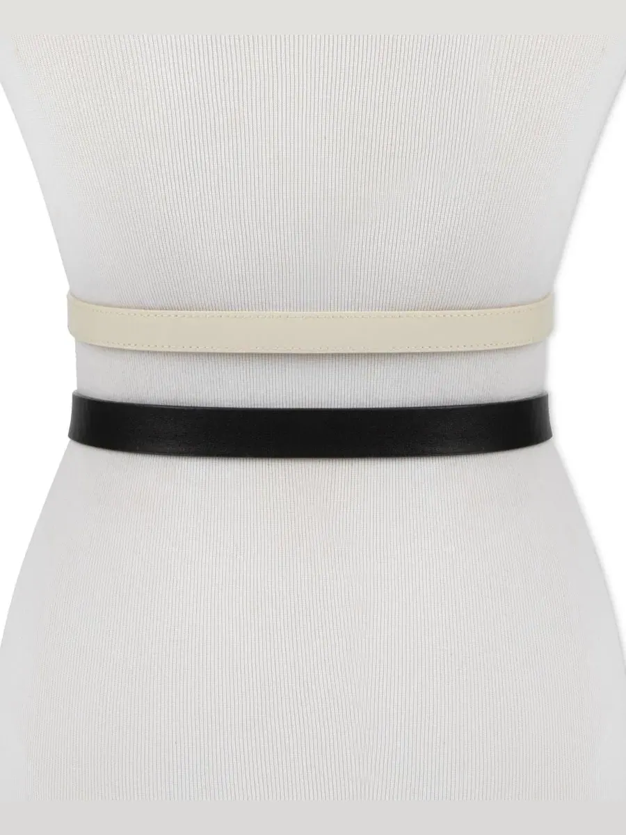 Комплект из 2 ремней с пряжками Center-Bar and Metal Loop Buckles Calvin Klein — изображение 7 из 8, черный