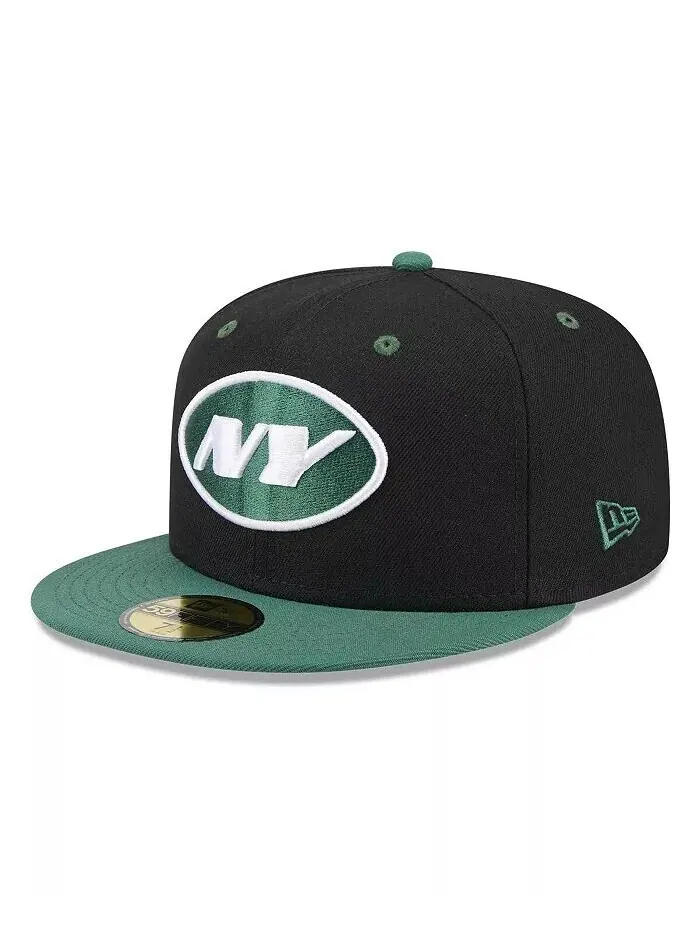 Мужская шляпа черного/зеленого цвета New York Jets Flipside 2Tone 59FIFTY New Era