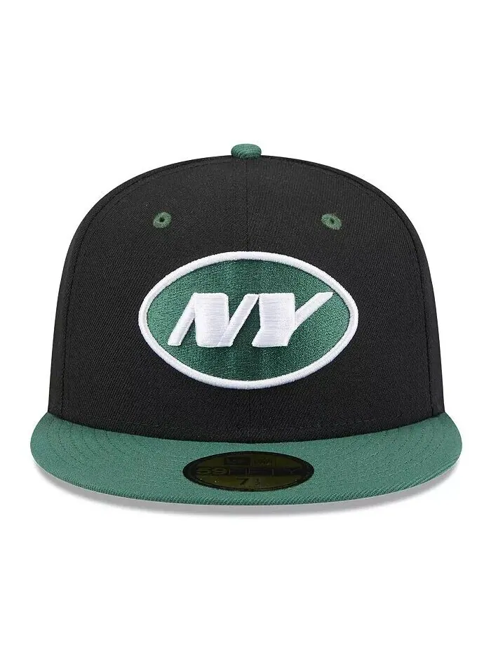 Мужская шляпа черного/зеленого цвета New York Jets Flipside 2Tone 59FIFTY New Era — изображение 3 из 4, черный зеленый