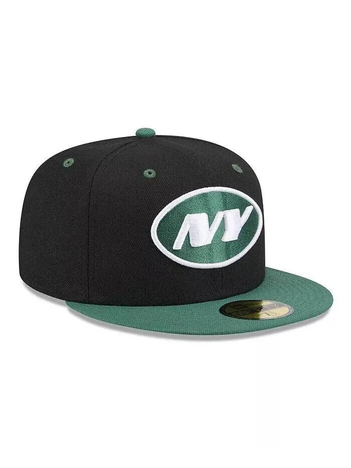Мужская шляпа черного/зеленого цвета New York Jets Flipside 2Tone 59FIFTY New Era — изображение 4 из 4, черный зеленый