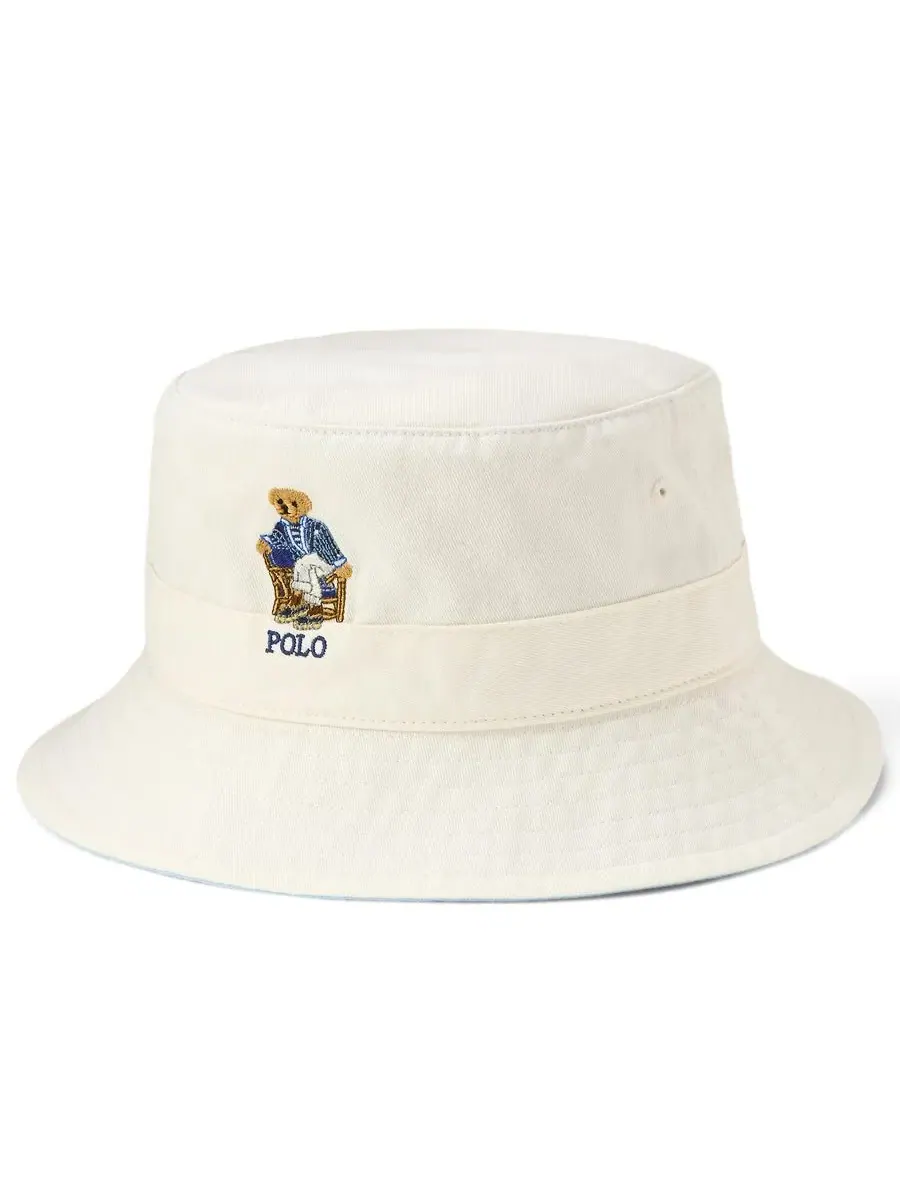 Панама из хлопкового твила с вышивкой Polo Ralph Lauren — изображение 1 из 3, белый