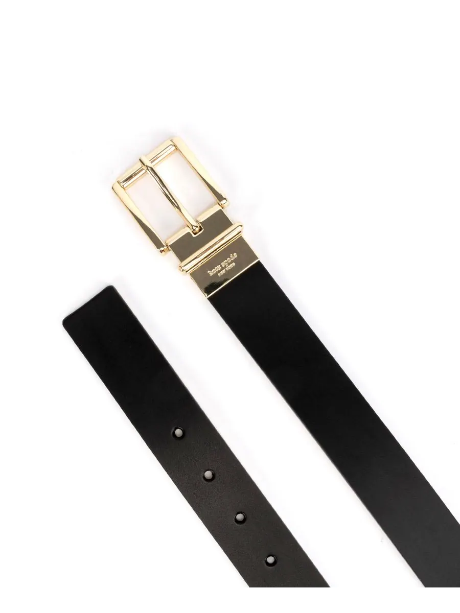 Женский двусторонний ремень 32 мм kate spade new york, Black, Gold- Leather, PU, PVC — изображение 3 из 5, золотистый