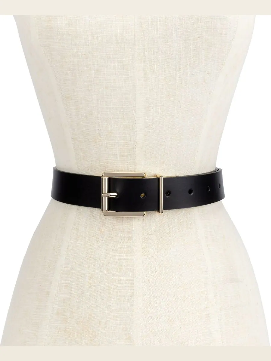 Женский двусторонний ремень 32 мм kate spade new york, Black, Gold- Leather, PU, PVC — изображение 4 из 5, золотистый
