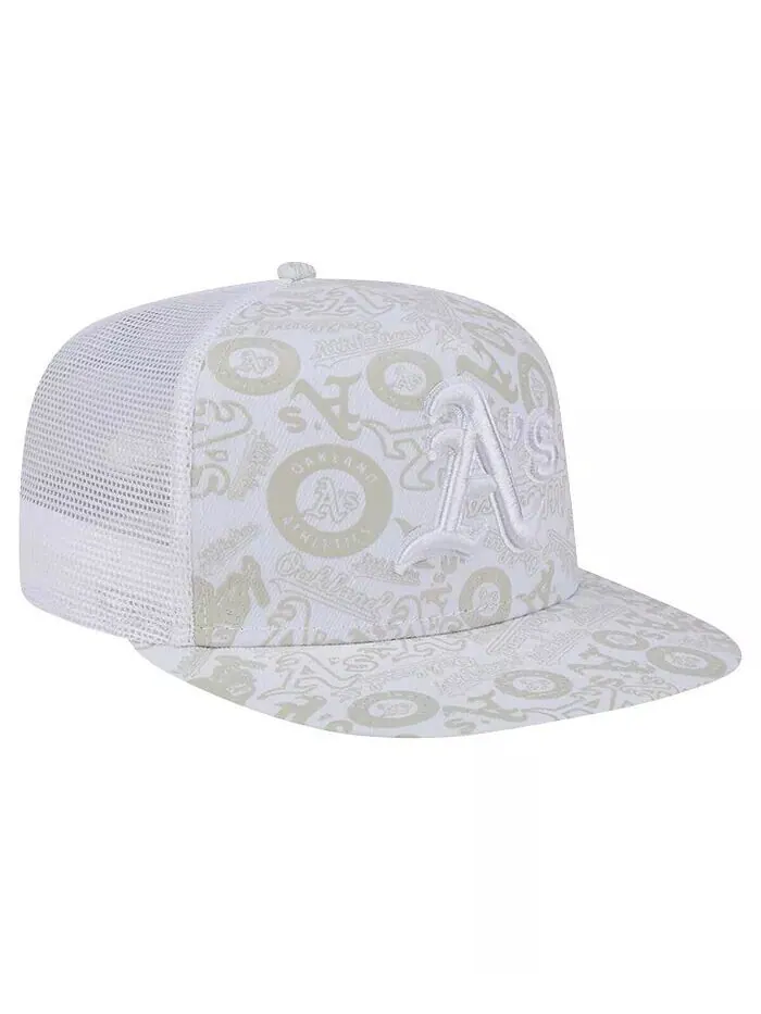 Мужская белая кепка с логотипом Oakland Athletics Dunes A-Frame Trucker 9FIFTY Snapback New Era — изображение 1 из 4, белый