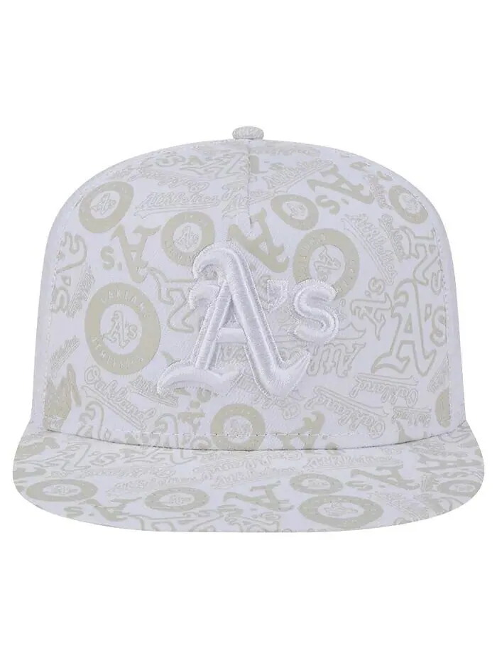 Мужская белая кепка с логотипом Oakland Athletics Dunes A-Frame Trucker 9FIFTY Snapback New Era — изображение 2 из 4, белый