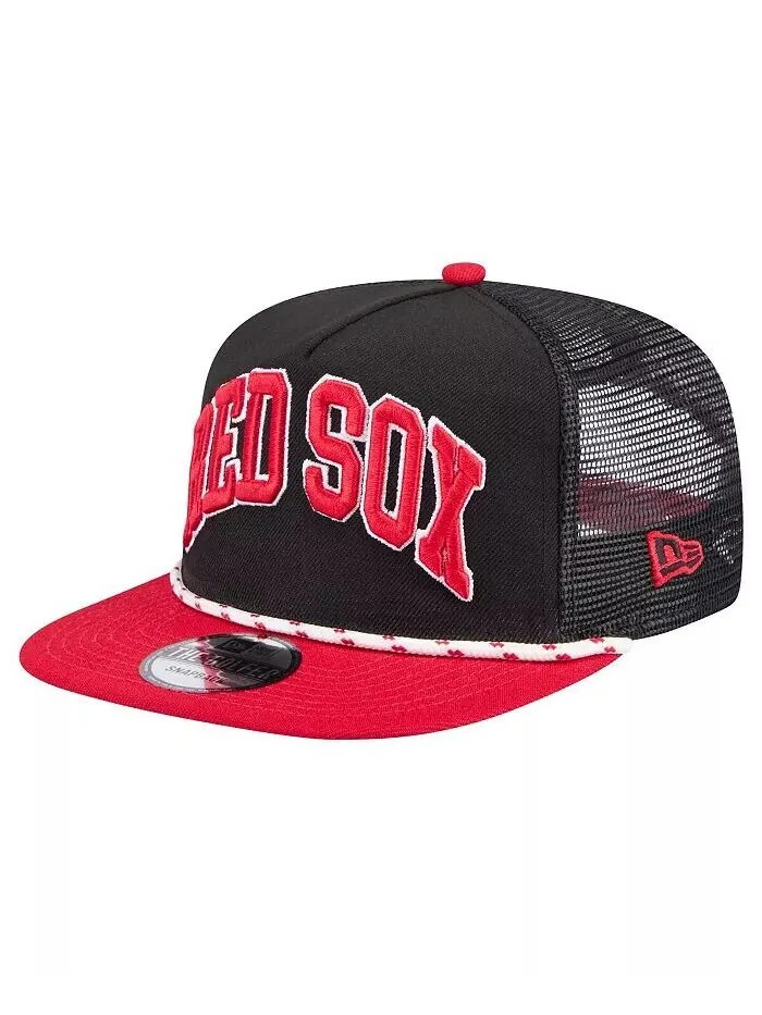 Мужская черная кепка для гольфа Boston Red Sox Throwback с сетчатой ​​спинкой New Era — изображение 1 из 4, черный красный
