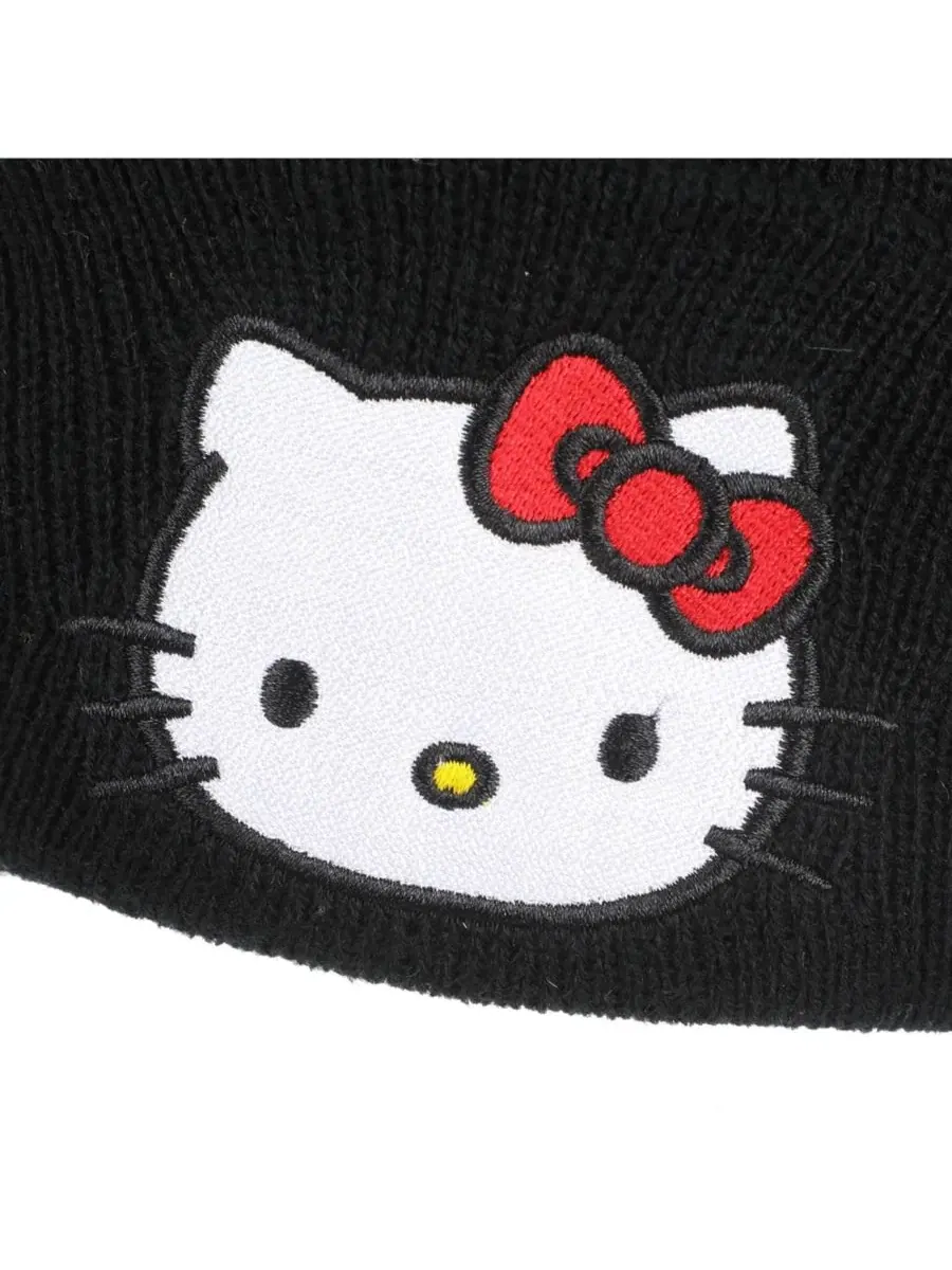 Шапка-бини с вышивкой Hello Kitty Hello Kitty — изображение 4 из 6, черный
