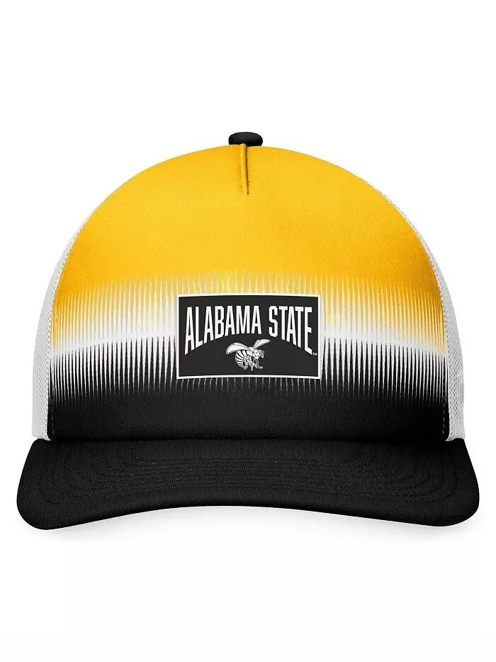 Мужская регулируемая шляпа из пенопласта Alabama State Hornets Daybreak Foam Trucker черного и — изображение 2 из 4