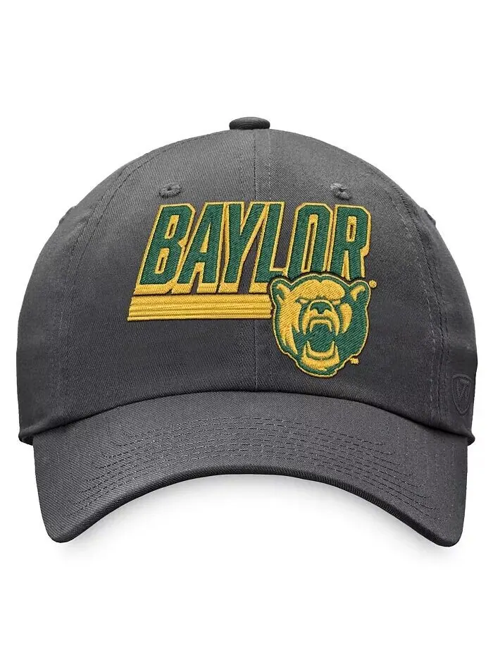 Мужская темно-серая регулируемая шляпа Baylor Bears Slice Top Of The World — изображение 2 из 2, темно-серый