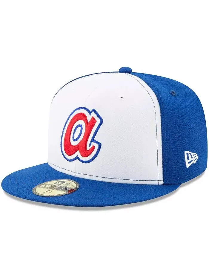 Мужская белая шляпа Royal Atlanta Braves Cooperstown Collection 59FIFTY Fitted Hat New Era