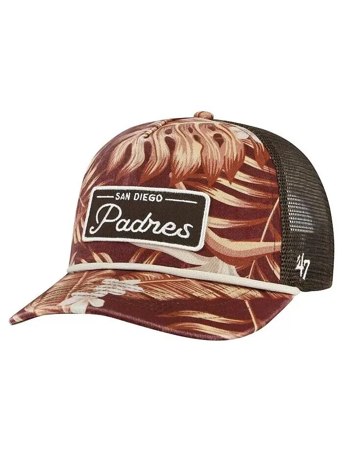 Мужская коричневая регулируемая шляпа San Diego Padres Tropicalia Trucker Hitch '47 Brand — изображение 1 из 2, коричневый