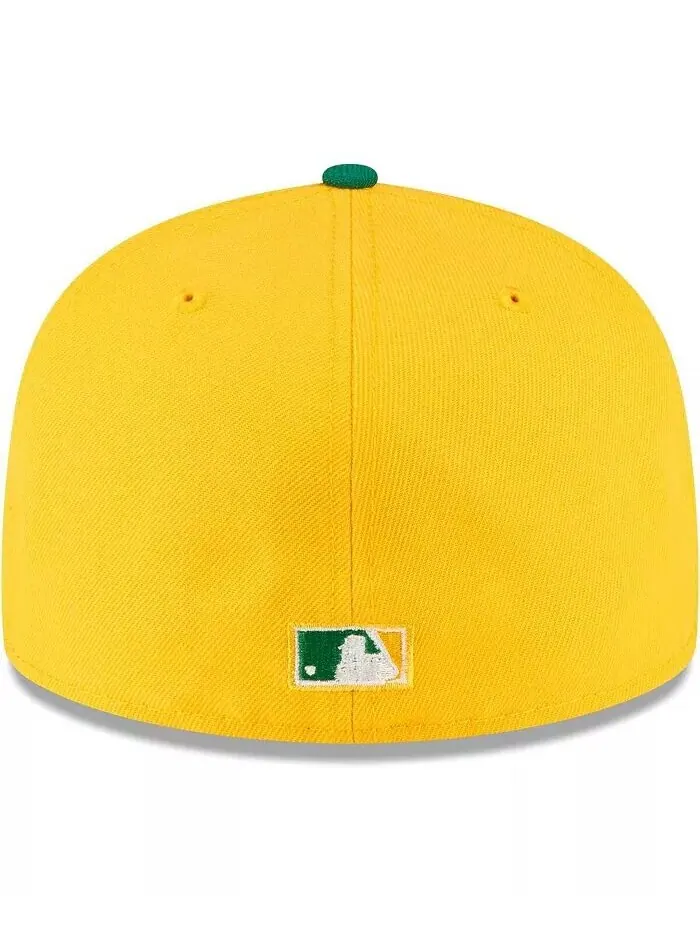 Мужская золотистая приталенная кепка Oakland Athletics City Flag 59FIFTY New Era — изображение 4 из 4, золото