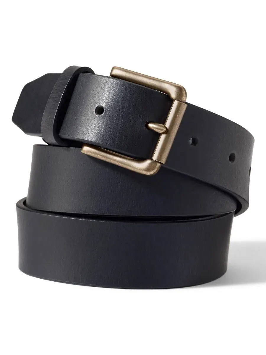Ремень из натуральной кожи с пряжкой-подковой, Big & Tall Rugged Leather Belt Lands' End
