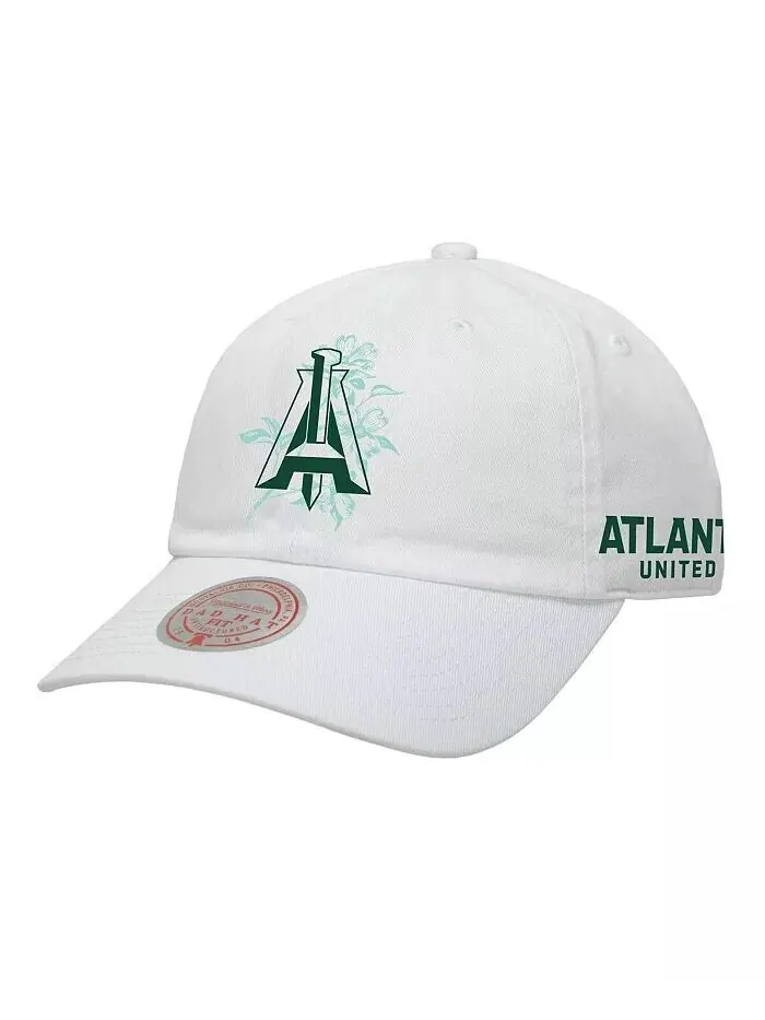 Мужская белая регулируемая кепка с капюшоном Atlanta United FC Canopy Dad Mitchell & Ness — изображение 1 из 2, белый