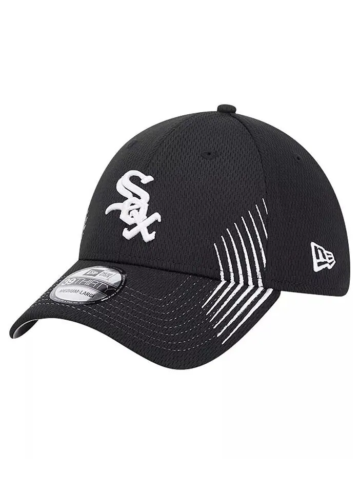 Мужская черная кепка Chicago White Sox Active Dash Mark 39THIRTY Flex Hat New Era — изображение 1 из 4, черный