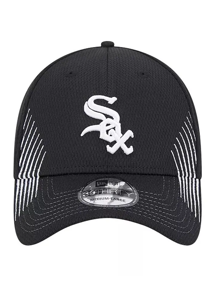 Мужская черная кепка Chicago White Sox Active Dash Mark 39THIRTY Flex Hat New Era — изображение 4 из 4, черный