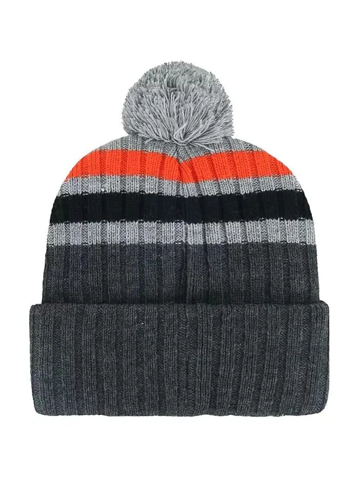 Мужская серая вязаная шапка San Francisco Giants Stack с манжетами и помпоном '47 Brand — изображение 2 из 2, серый