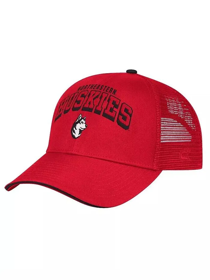 Мужская красная регулируемая кепка Northeastern Huskies Wyatt Primary Team Trucker Colosseum — изображение 1 из 4