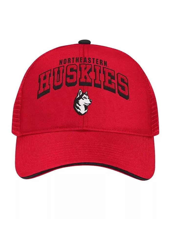 Мужская красная регулируемая кепка Northeastern Huskies Wyatt Primary Team Trucker Colosseum — изображение 4 из 4