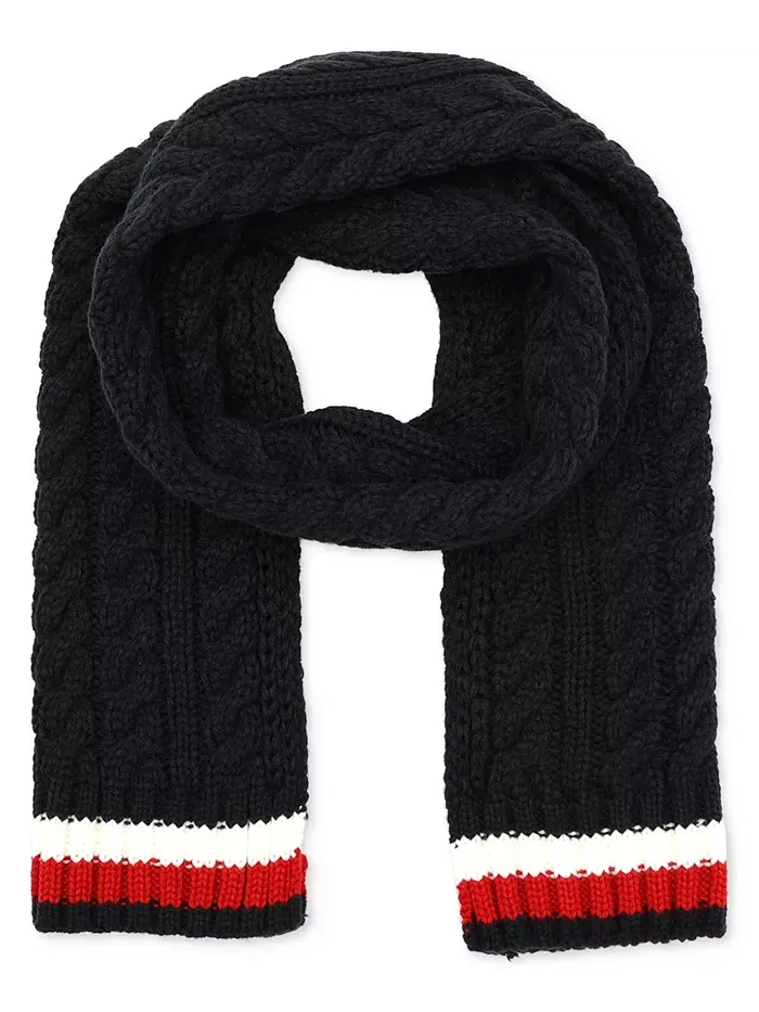 Мужской шарф Cable Knit Global Stripe Tommy Hilfiger