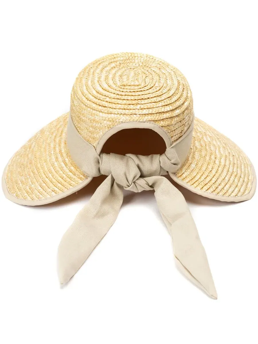 Соломенная шляпа с завязками Wheat Straw Face Framer BCBG — изображение 2 из 4, прозрачный