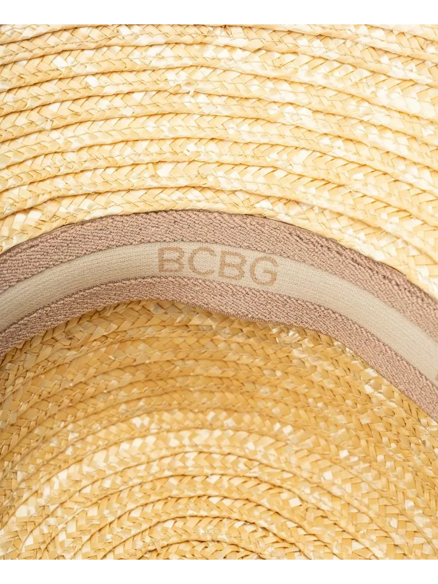 Соломенная шляпа с завязками Wheat Straw Face Framer BCBG — изображение 4 из 4, прозрачный