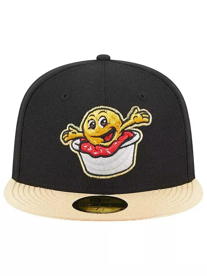 Мужская черная резиновая шапка Akron Ducks Theme Nights Akron Sauerkraut Balls 59FIFTY Облегающая — изображение 2 из 4