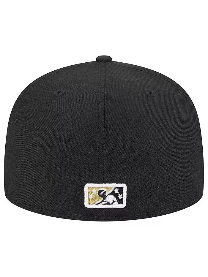 Мужская черная резиновая шапка Akron Ducks Theme Nights Akron Sauerkraut Balls 59FIFTY Облегающая — изображение 3 из 4