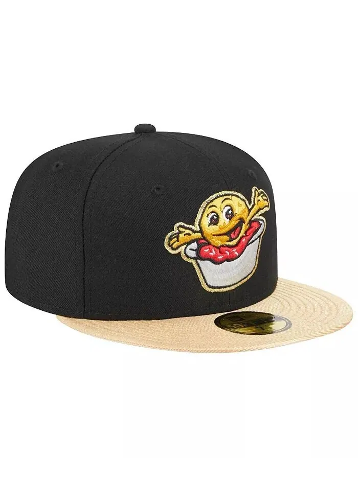 Мужская черная резиновая шапка Akron Ducks Theme Nights Akron Sauerkraut Balls 59FIFTY Облегающая — изображение 4 из 4