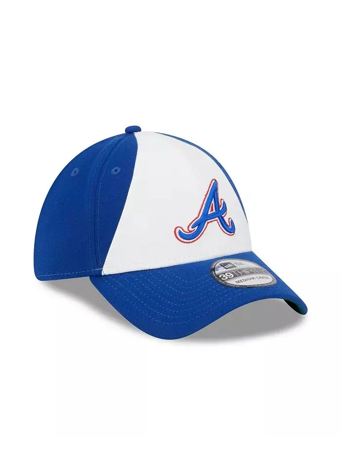 Мужская белая и королевская кепка Atlanta Braves 2023 City Connect 39THIRTY Flex Fit New Era — изображение 3 из 5