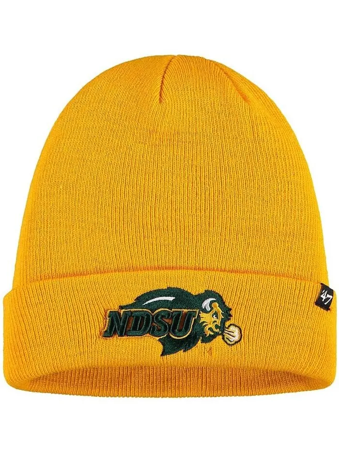 Мужская золотистая вязаная шапка Ndsu Bison с поднятыми манжетами '47 Brand — изображение 1 из 1, золотистый