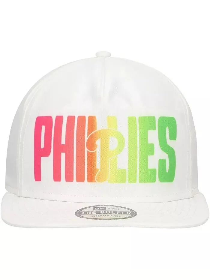 Мужская белая кепка Philadelphia Phillies Spring Spectrum Golfer Snapback New Era — изображение 2 из 4, белый