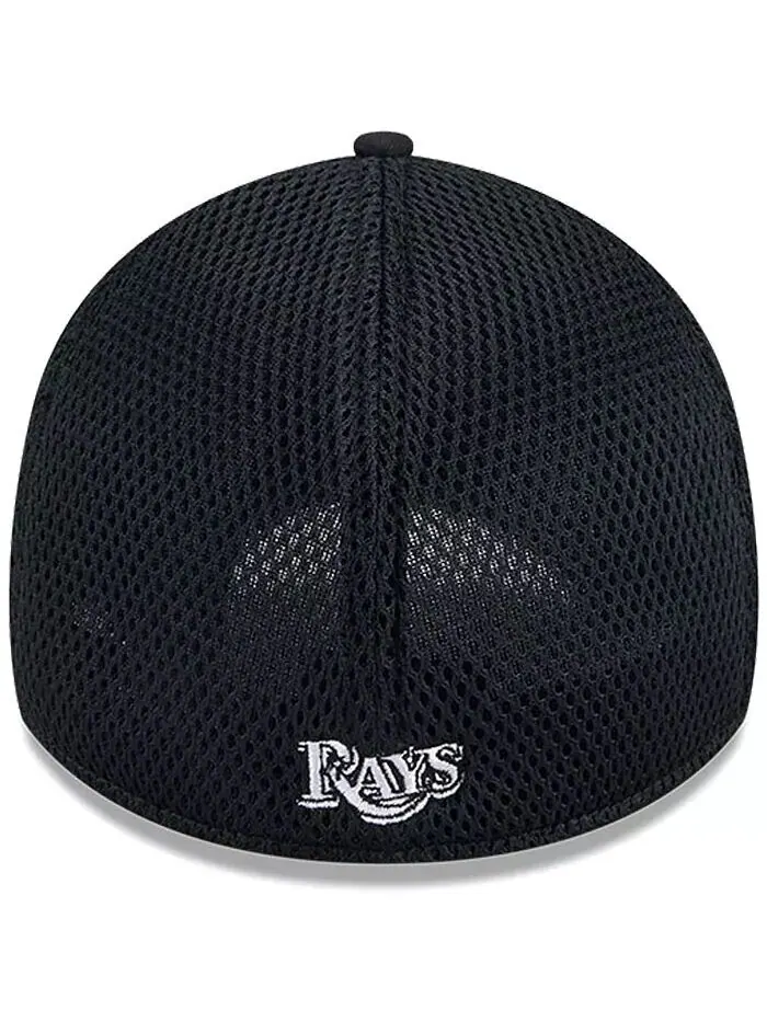 Мужская кепка Tampa Bay Rays Evergreen черно-белая Neo 39THIRTY Flex Hat New Era — изображение 4 из 4, черный