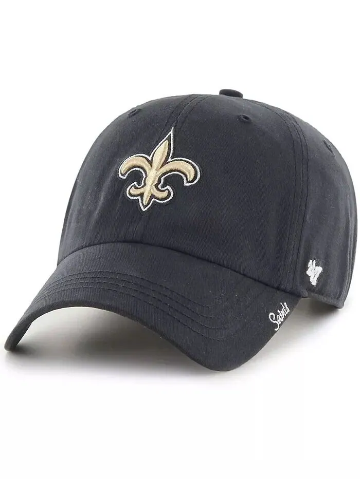 Женская черная регулируемая шляпа New Orleans Saints Miata Clean Up '47 Brand — изображение 1 из 4, черный