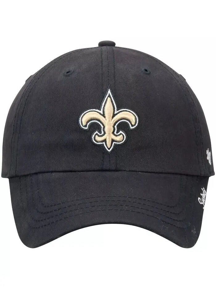 Женская черная регулируемая шляпа New Orleans Saints Miata Clean Up '47 Brand — изображение 2 из 4, черный
