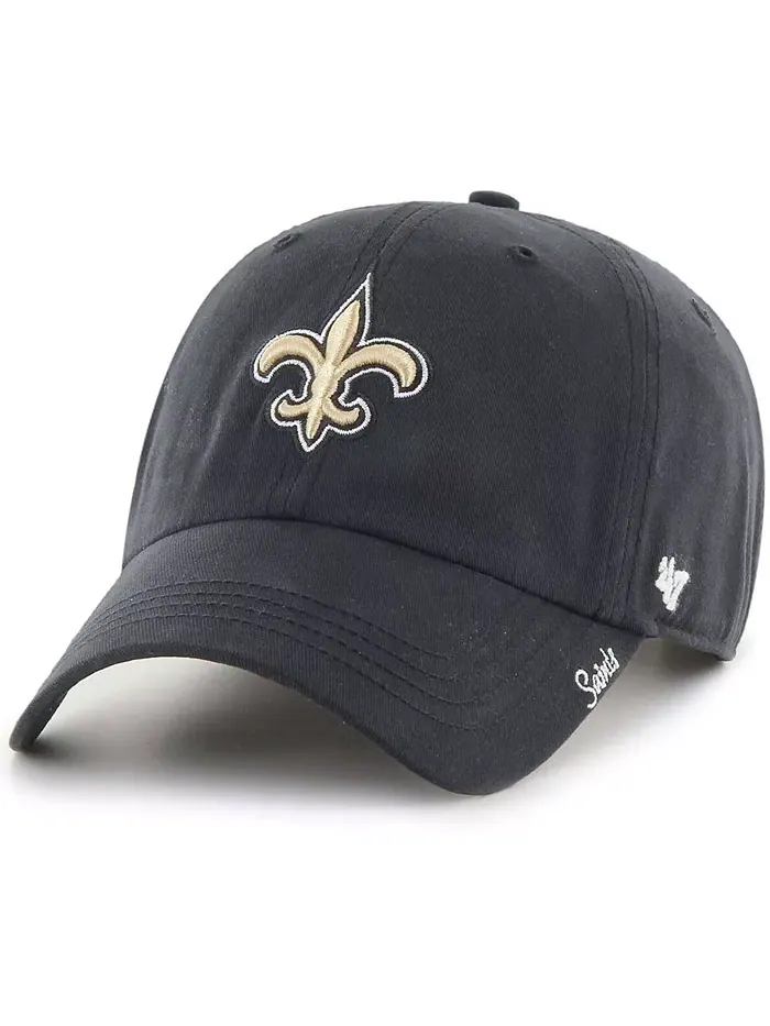 Женская черная регулируемая кепка New Orleans Saints Miata Clean Up '47 Brand — изображение 1 из 4