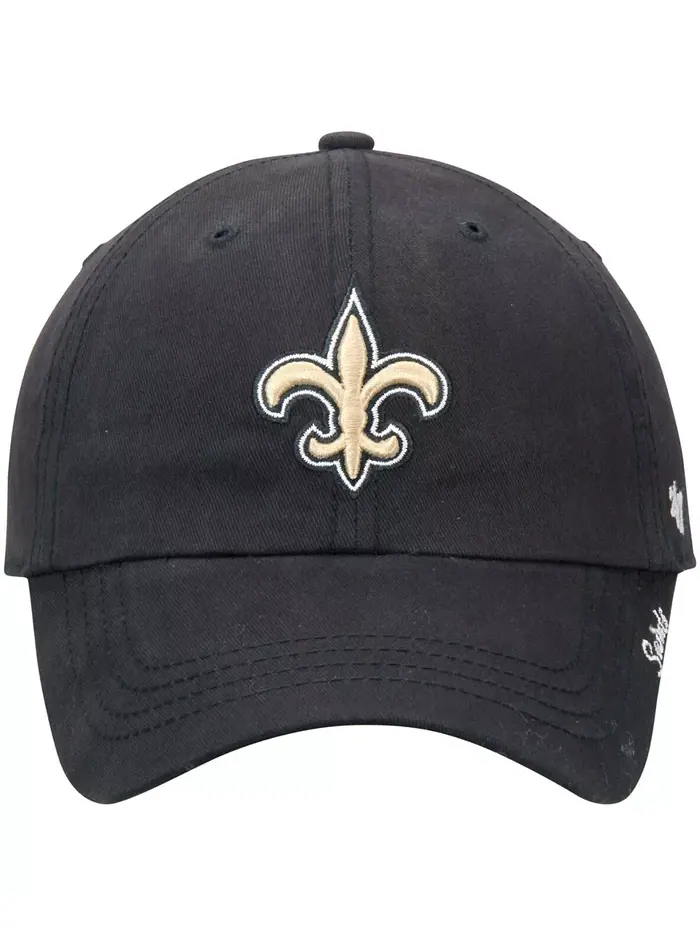 Женская черная регулируемая кепка New Orleans Saints Miata Clean Up '47 Brand — изображение 2 из 4