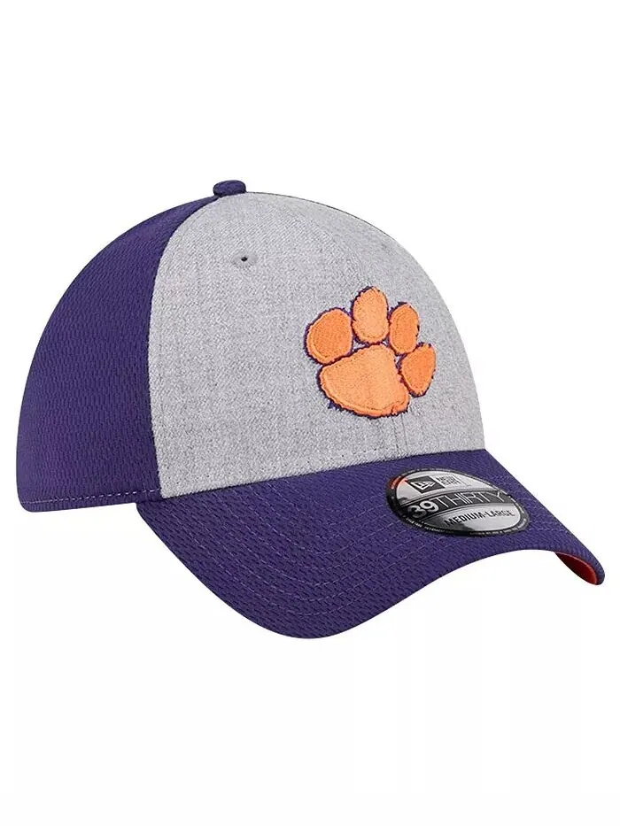 Мужская кепка Clemson Tigers двухцветная 39THIRTY Flex, серо-фиолетовая/серая New Era — изображение 3 из 4, серый фиолетовый
