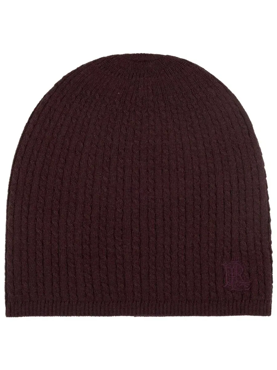 Шапка-бини с узором Baby Cable Merino Lauren Ralph Lauren — изображение 1 из 5, красный