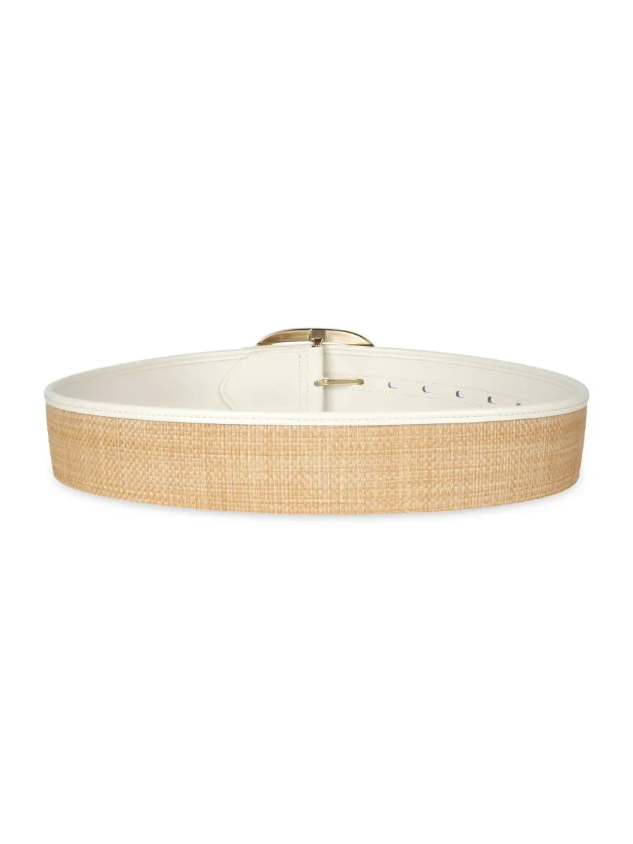 Женский двусторонний ремень два в одном с массивной пряжкой Calvin Klein, Natural Straw/Bone — изображение 2 из 6